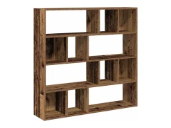 Biombo-Librería/Separador de ambientes madera vieja 105x24x102 cm Marru00f3n