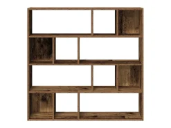 Biombo-Librería/Separador de ambientes madera vieja 105x24x102 cm Marru00f3n