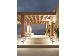 Iluminación Exterior-Linterna solar con visera LED de 3,5 W, funciona con pilas, IP54 Corten Marru00f3n