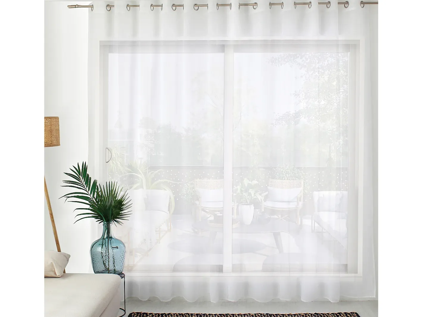 ENJOY HOME Ropa De Casa-Liso con ojales grandes Blanco