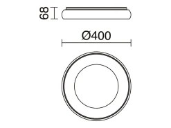 New Lámapra de techo FRED estilo moderno - D. 40 cm - circular - LED SMD 35W - 2940 Y 3K - 120º Y 125º - IP40 - aluminio y policarbonato opal - Blanco