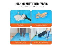Lámina Protectora para Alfombras SucceBuy, 101 x 2560 cm, Easy Cut Floor Shield, Compatible con Toda una Gama de Materiales para Alfombras Azul