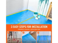 Lámina Protectora para Alfombras SucceBuy, 101 x 2560 cm, Easy Cut Floor Shield, Compatible con Toda una Gama de Materiales para Alfombras Azul