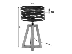 Kawola Lámpara De Mesa-Lámpara - Madera - DALIAN Negro