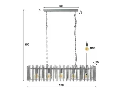 Kawola Lámpara Suspendida-Lámpara - plata metal - LORCA Plateado