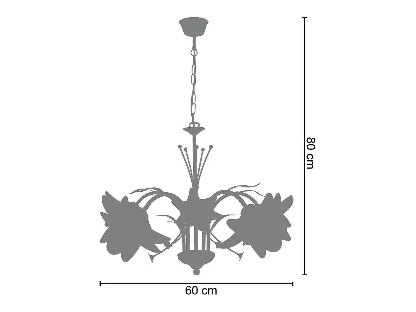 Discount TOSEL Lámpara ,metal y cristal,Marrón, A80xD60xP60cm Marru00f3n
