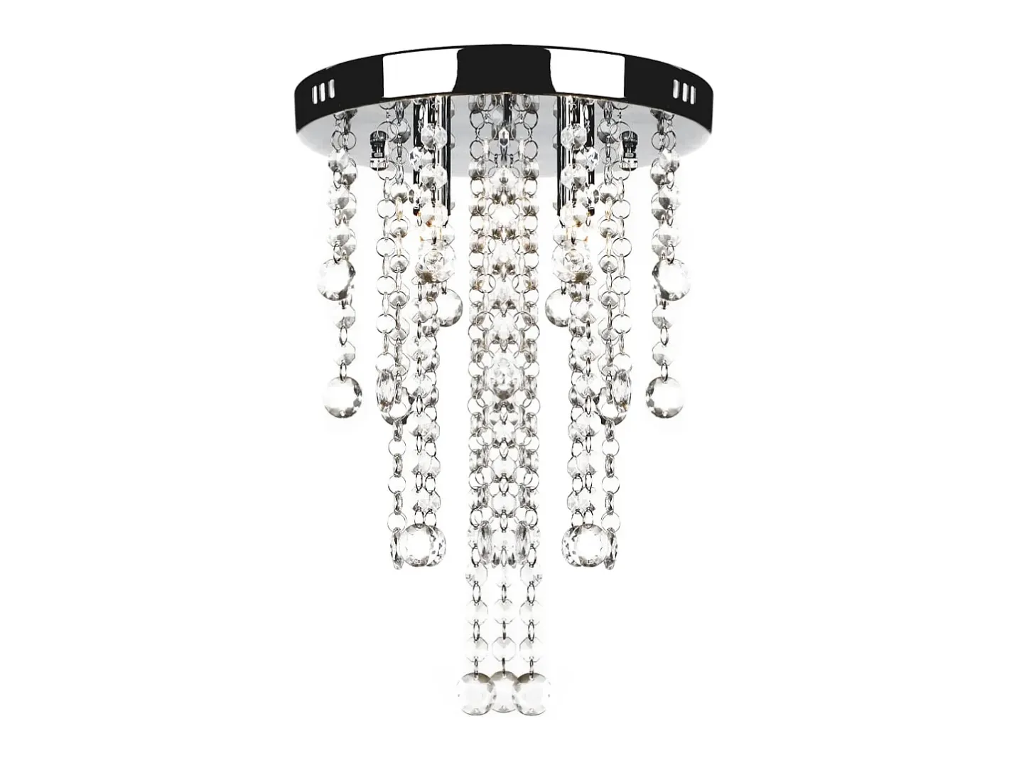 Plafón-Lámpara blanca colgante de metal con adornos de cristal ES716695 Blanco
