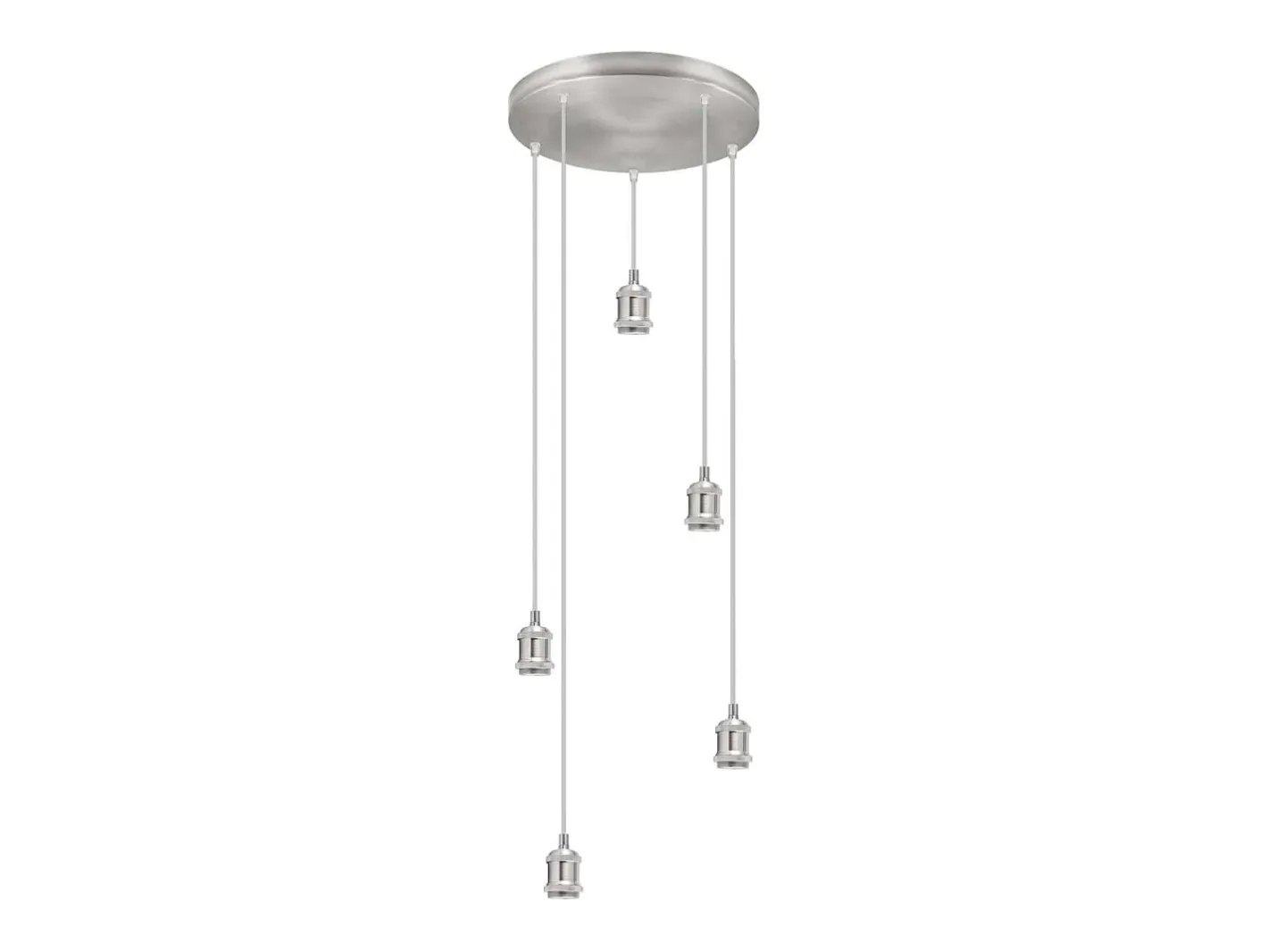 Discount Lámpara circular 5 luces modelo Eduardo acabado niquel satinado 40 cm(alto) 9 cm(ancho) 9 Gris