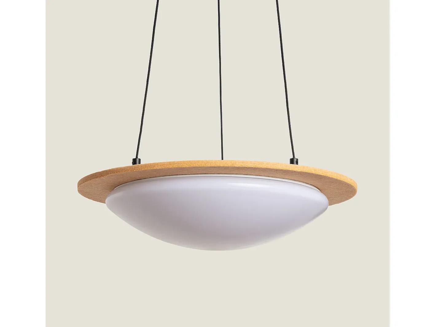 Ledkia Lámpara Suspendida-Lámpara Colgante Acústica LED 18W Fieltro CCT Seleccionable Lezhan Camel Beige