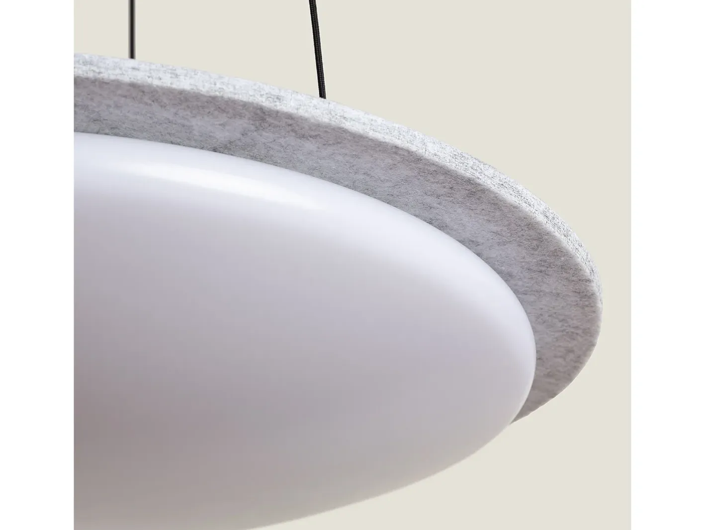 Ledkia Lámpara Suspendida-Lámpara Colgante acústica LED 24W Fieltro CCT Seleccionable Lezhan Gris