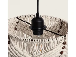 Ledkia Lámpara Suspendida-Lámpara Colgante Algodón Macramé Nanti Blanco Roto Multicolor