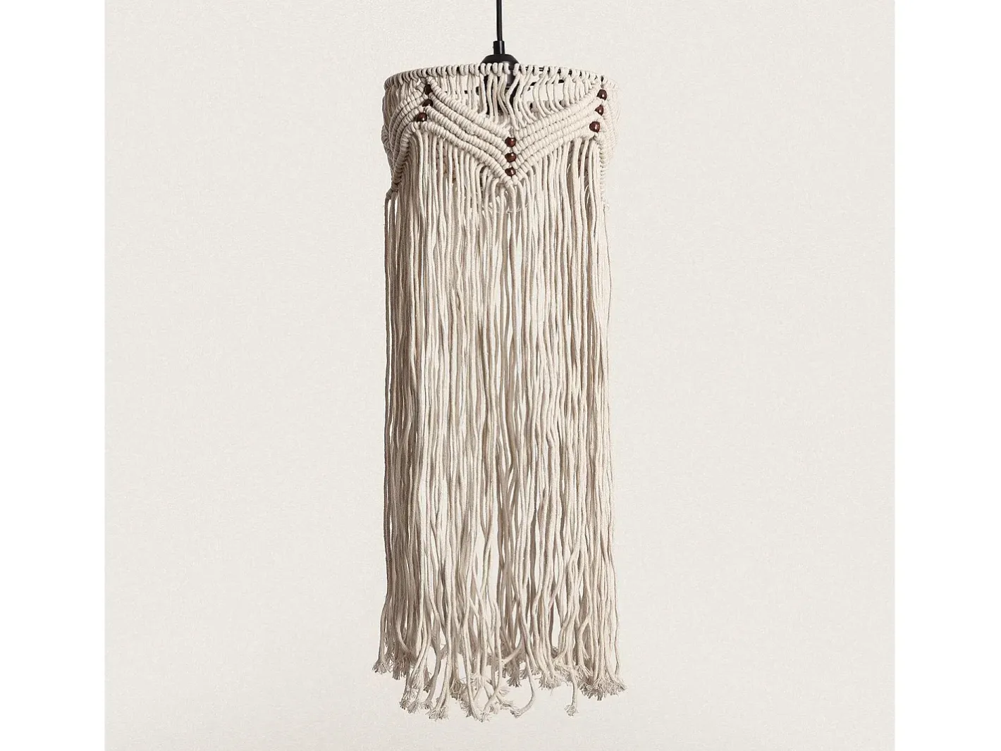 Ledkia Lámpara Suspendida-Lámpara Colgante Algodón Macramé Nanti Blanco Roto Multicolor