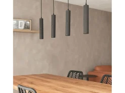 Ledkia Lámpara Suspendida-Lámpara Colgante Aluminio Breixo 4 Focos Negro Multicolor