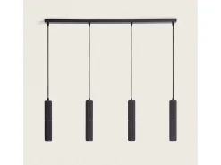Ledkia Lámpara Suspendida-Lámpara Colgante Aluminio Breixo 4 Focos Negro Multicolor
