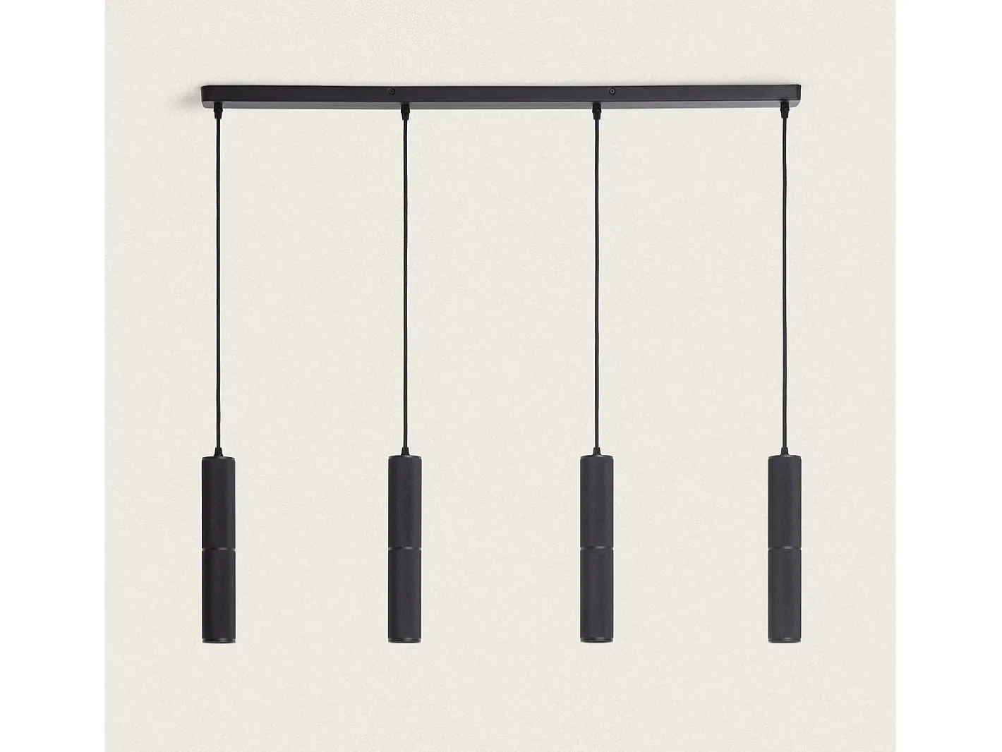 Ledkia Lámpara Suspendida-Lámpara Colgante Aluminio Breixo 4 Focos Negro Multicolor