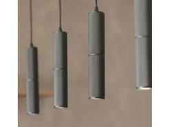 Ledkia Lámpara Suspendida-Lámpara Colgante Aluminio Breixo 4 Focos Negro Multicolor