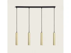 Ledkia Lámpara Suspendida-Lámpara Colgante Aluminio Aritz 4 Focos Dorado