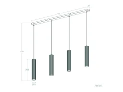 Ledkia Lámpara Suspendida-Lámpara Colgante Aluminio Aritz 4 Focos Dorado