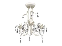 Lámpara colgante araña de cristal elegante blanca ES177787 Blanco Sale