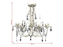 Lámpara Suspendida-Lámpara colgante araña de cristal elegante 5 bombillas ES840082 Blanco