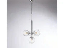 Lámpara Suspendida-Lámpara colgante Armonia en hierro cromado pulido 4 luces 110 Ø32 BL285-4-CR Plateado