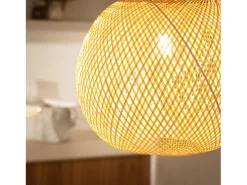 Ledkia Lámpara Suspendida-Lámpara Colgante Bambú Llata Natural Multicolor