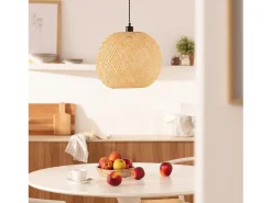 Ledkia Lámpara Suspendida-Lámpara Colgante Bambú Llata Natural Multicolor