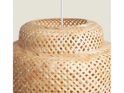 Ledkia Lámpara Suspendida-Lámpara Colgante Bambú Nagua Natural Multicolor