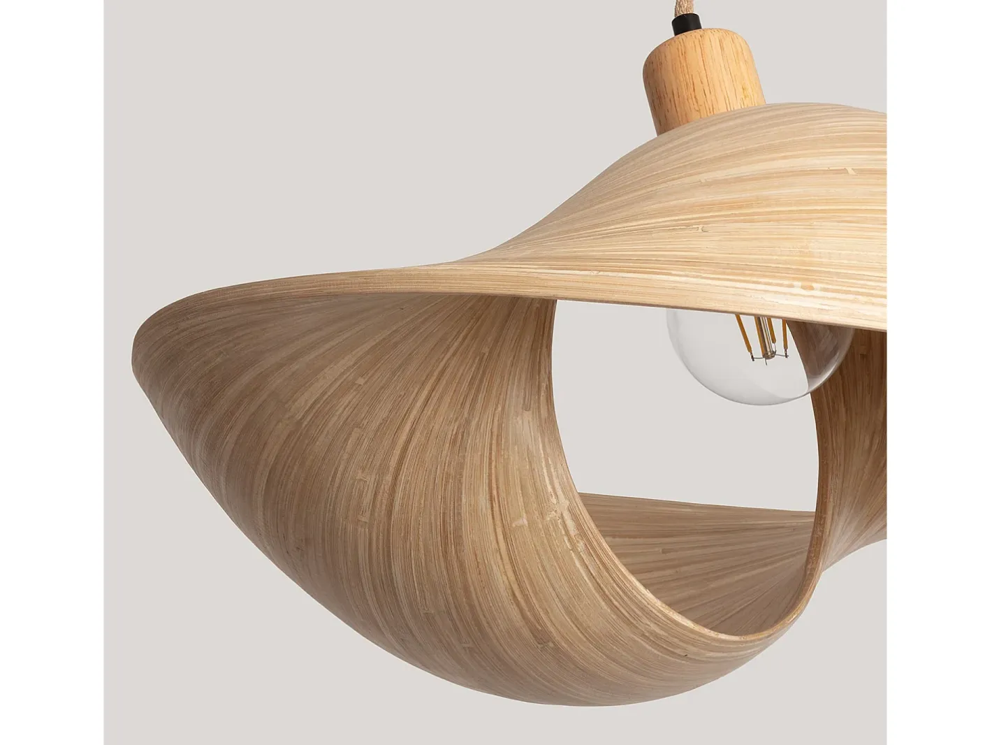 Ledkia Lámpara Colgante Bambú Shuka Acacia Ø480 mm ILUZZIA Multicolor Best