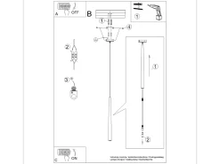 Sollux Lighting Lámpara Suspendida-Lámpara Colgante Bliss Moderno De Acero - 1 Fuentes Luminosas - L.8 X A.118 Cm - Negro