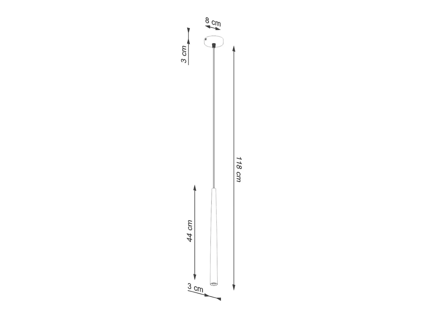 Sollux Lighting Lámpara Suspendida-Lámpara Colgante Bliss Moderno De Acero - 1 Fuentes Luminosas - L.8 X A.118 Cm - Negro