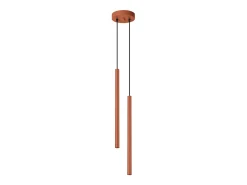Sollux Lighting Lámpara Suspendida-Lámpara colgante Brill moderno de acero - 2 fuentes luminosas 3000K - L.15 x A.104 cm - ocre Rojo
