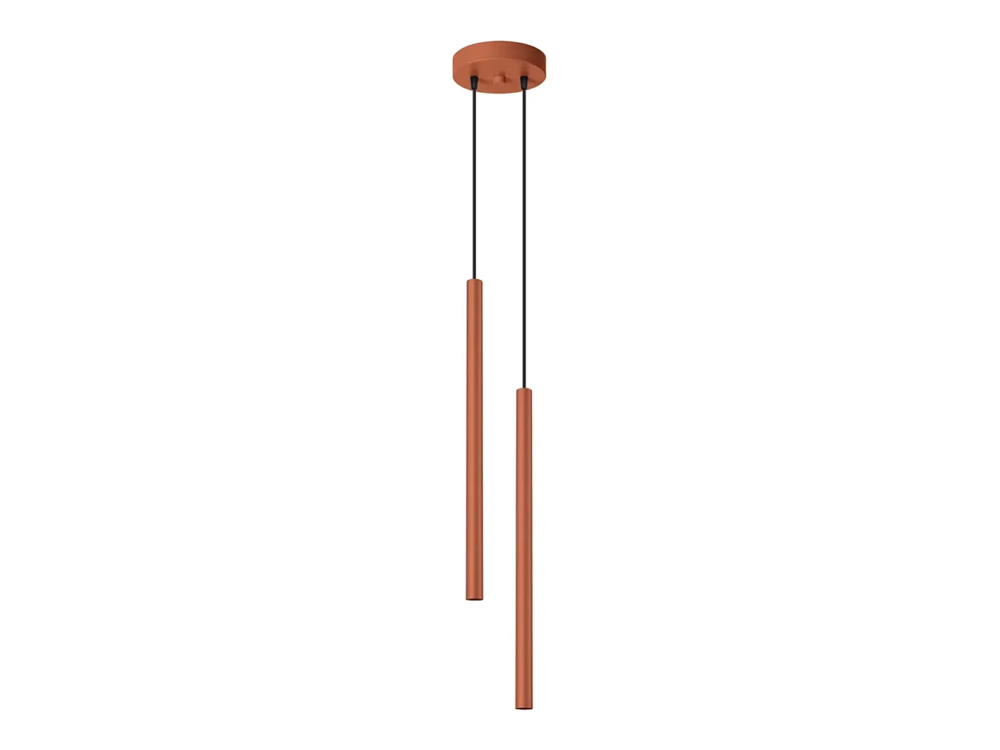 Sollux Lighting Lámpara Suspendida-Lámpara colgante Brill moderno de acero - 2 fuentes luminosas 3000K - L.15 x A.104 cm - ocre Rojo