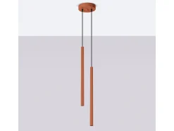 Sollux Lighting Lámpara Suspendida-Lámpara colgante Brill moderno de acero - 2 fuentes luminosas 3000K - L.15 x A.104 cm - ocre Rojo