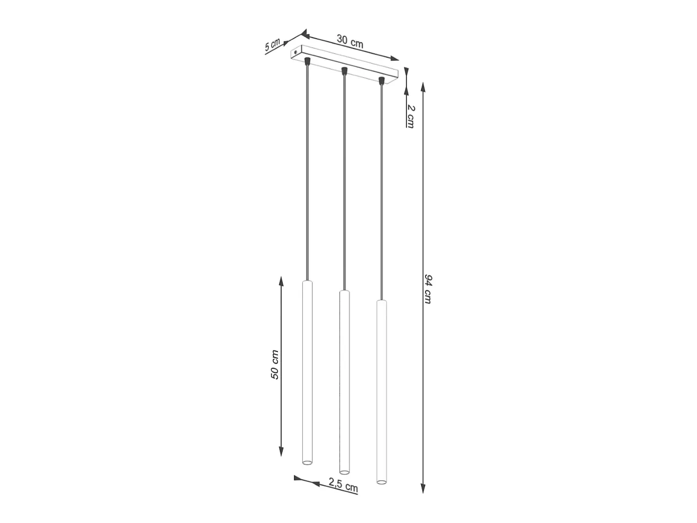 Hot Sollux Lighting Lámpara colgante Brill moderno de acero - 3 fuentes luminosas 4000K - L.30 x A.94 cm - Beige