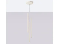 Sollux Lighting Lámpara Suspendida-Lámpara colgante Brill moderno de acero - 3 fuentes luminosas 3000K - L.19,5 x A.104 cm - Beige