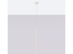 Discount Sollux Lighting Lámpara colgante Brill moderno de acero - 1 fuentes luminosas 3000K - L.8 x A.114 cm - Beige