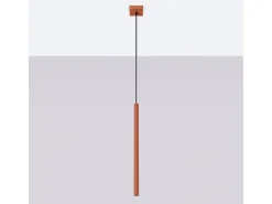 Sollux Lighting Lámpara Suspendida-Lámpara colgante Brill moderno de acero - 1 fuentes luminosas 3000K - L.8 x A.114 cm - ocre Rojo