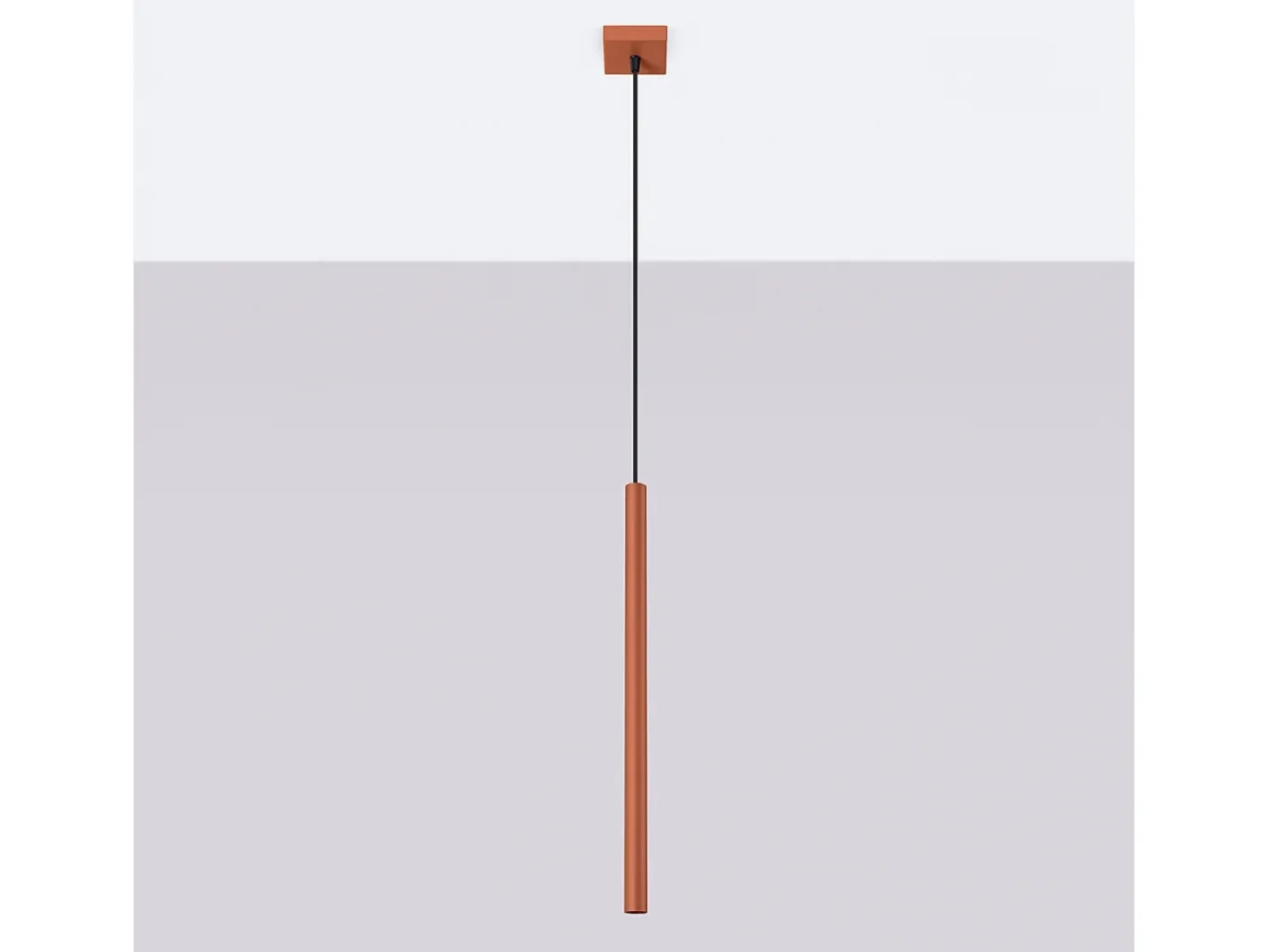 Sollux Lighting Lámpara Suspendida-Lámpara colgante Brill moderno de acero - 1 fuentes luminosas 3000K - L.8 x A.114 cm - ocre Rojo