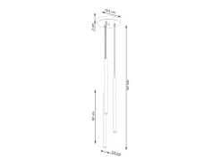 Discount Sollux Lighting Lámpara colgante Brill moderno de acero - 3 fuentes luminosas 3000K - L.19,5 x A.104 cm - oliva Verde