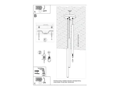 Sollux Lighting Lámpara Suspendida-Lámpara colgante Brill moderno de acero - 3 fuentes luminosas 4000K - L.19,5 x A.104 cm - oliva Verde