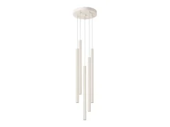 Sollux Lighting Lámpara Suspendida-Lámpara colgante Brill moderno de acero - 5 fuentes luminosas 4000K - L.25 x A.104 cm - Beige