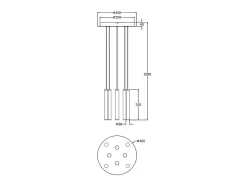 Hot Lámpara colgante circular Fabas Luce Prado de 8 luces - LED regulable de 52 W - Rosetón redondo mate Blanco