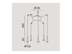Lámpara colgante CONE Oro-Rosa 5x7W 3000K Perenz Negro Best