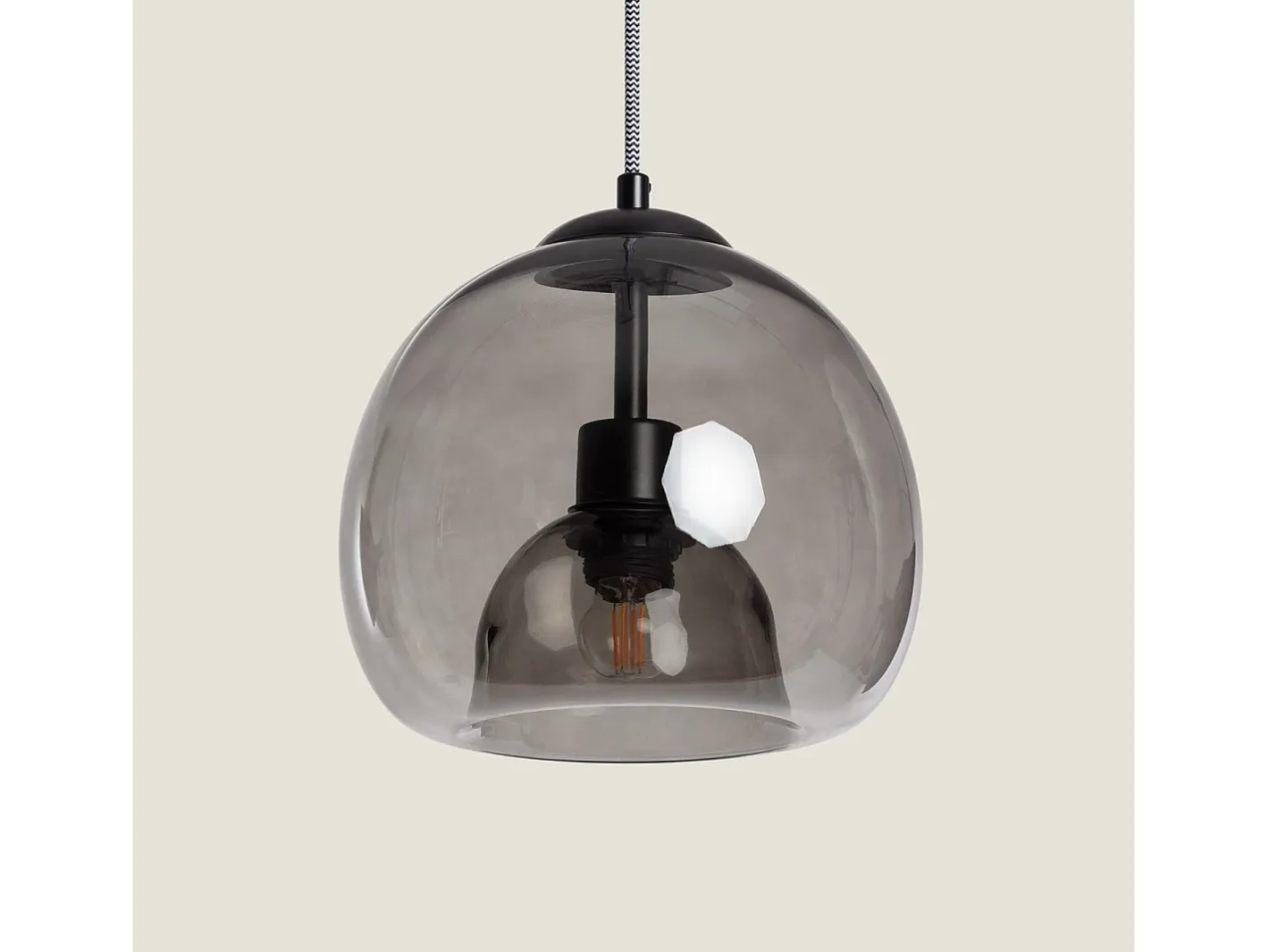 New Ledkia Lámpara Colgante Cristal Vaca Negro Multicolor