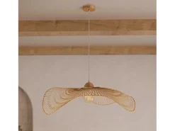 Online Rendez-Vous Déco Lámpara colgante D75 cm en bambú - Jipi Blanco