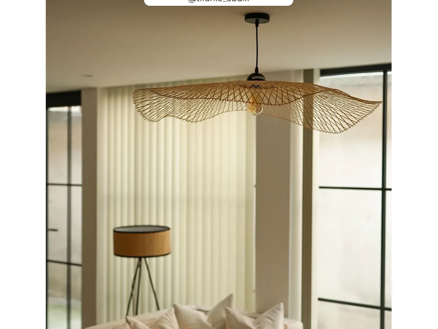 Rendez-Vous Déco Lámpara Suspendida-Lámpara colgante de bambú de D100 cm - Jipi Negro
