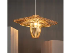 Ledkia Lámpara Colgante de Bambú Jiang Natural Multicolor New
