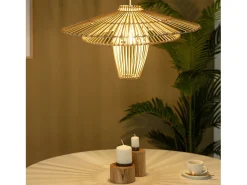 Ledkia Lámpara Colgante de Bambú Jiang Natural Multicolor New
