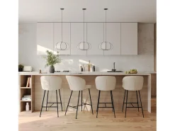 Online Rendez-Vous Déco Lámpara colgante de bambú negro 38 cm - Hana Blanco